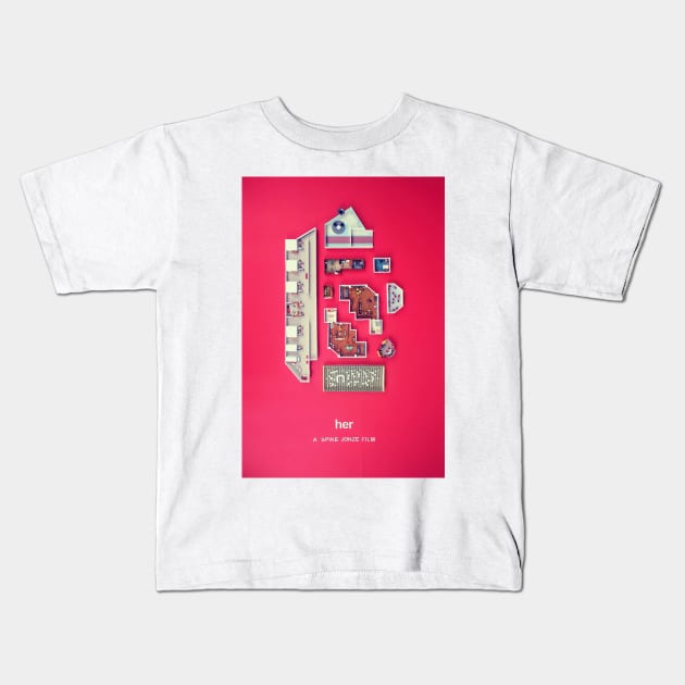 HER ROOM Kids T-Shirt by JordanBoltonDesign